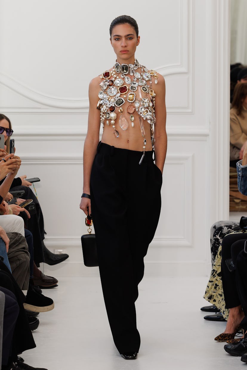 a look from givenchy fall 2025 collection shown at paris fashion week