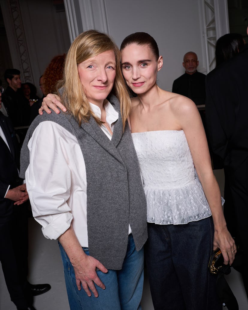 Sarah Burton with Rooney Mara. Photographed by Saskia Lawaks