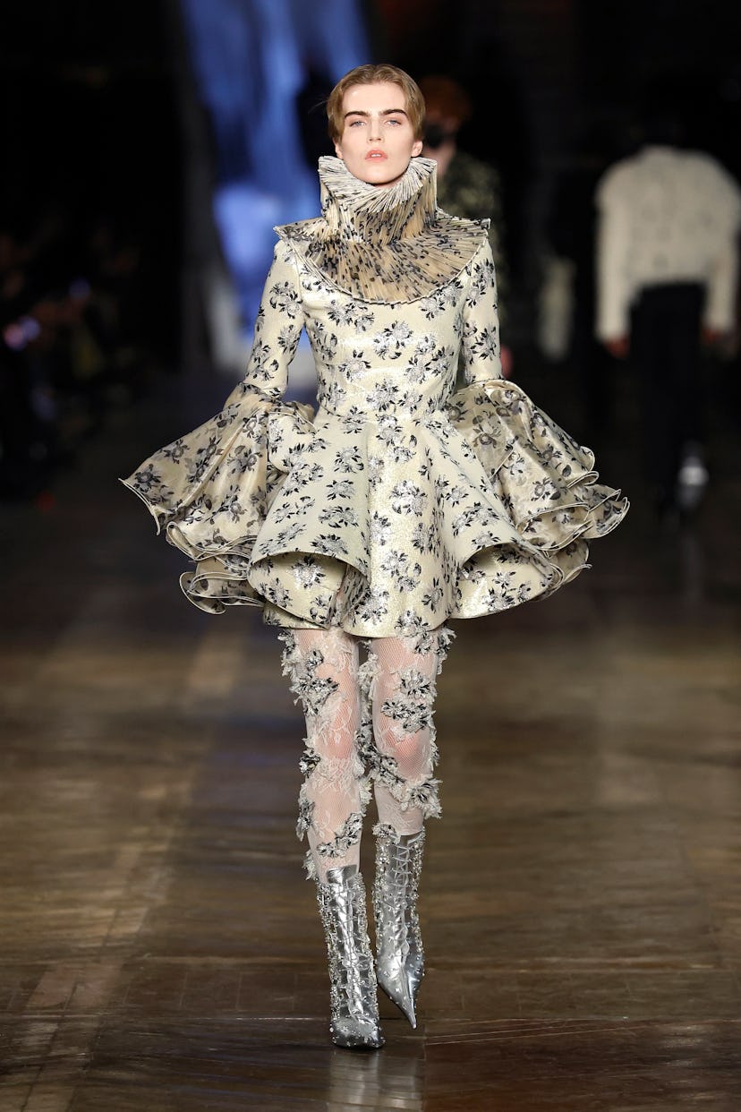 A model walks the runway during the Alexander McQueen Womenswear Fall/Winter 2025-2026 show as part ...