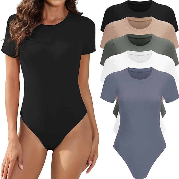 MLYENX Short Sleeve T-Shirt Bodysuit (5-Pack)