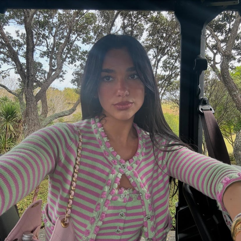 Dua Lipa wore a knit short co-ord in New Zealand.