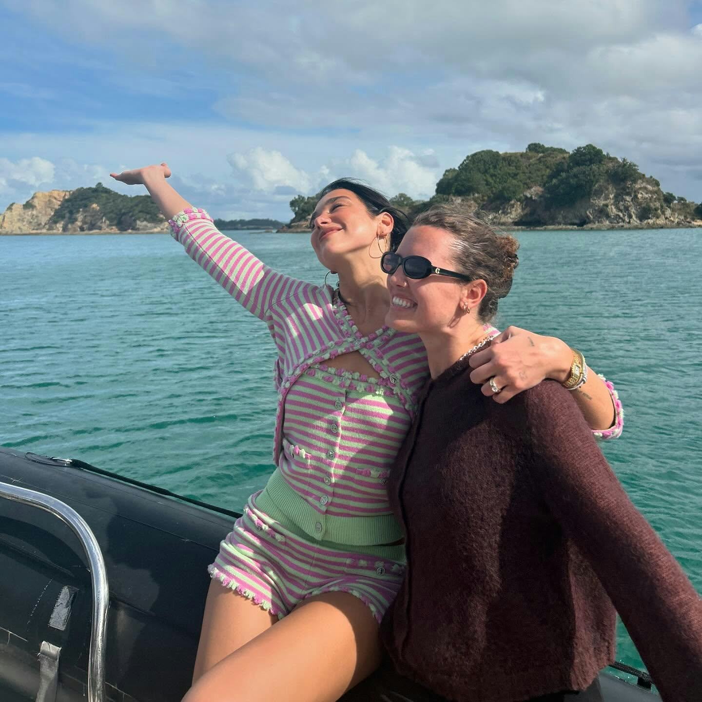 Dua Lipa wore a knit co-ord in New Zealand.