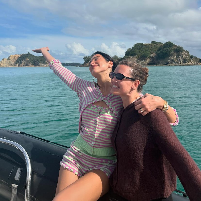 Dua Lipa wore a knit co-ord in New Zealand.