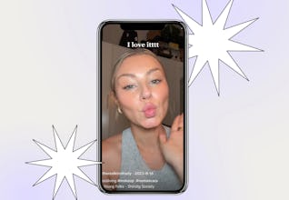 TikToker Kim Wolff trying the “no mascara” makeup trend