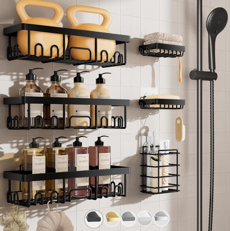 Veken Stainless Steel Shower Caddy (6-Pack)