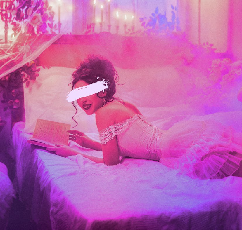 a woman reading a spicy BookTok novel filled with castlecore sex