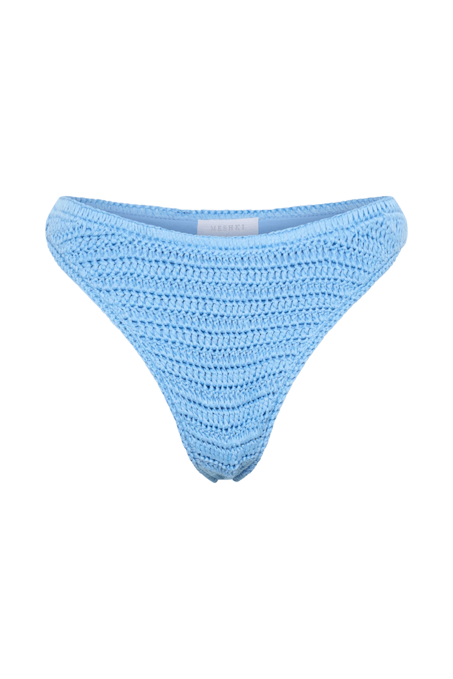 Skye Floral Crochet Tie Up Bikini Bottom (Cornflower Blue)