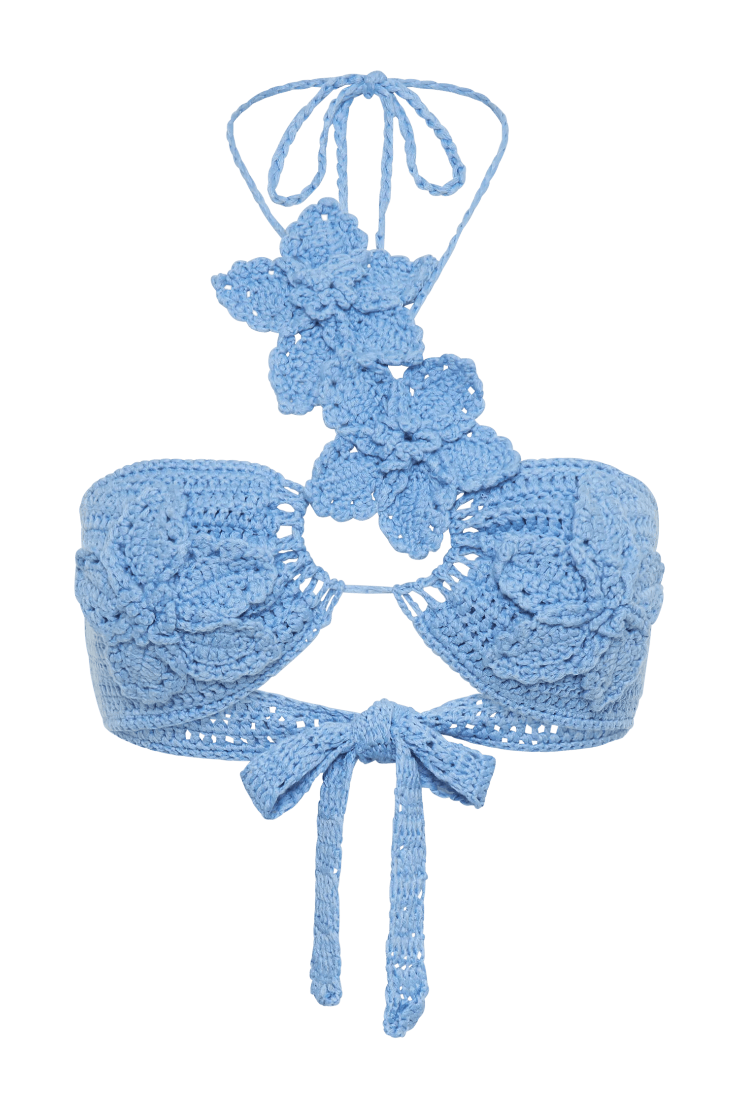 River Floral Crochet Bikini Top (Cornflower Blue)