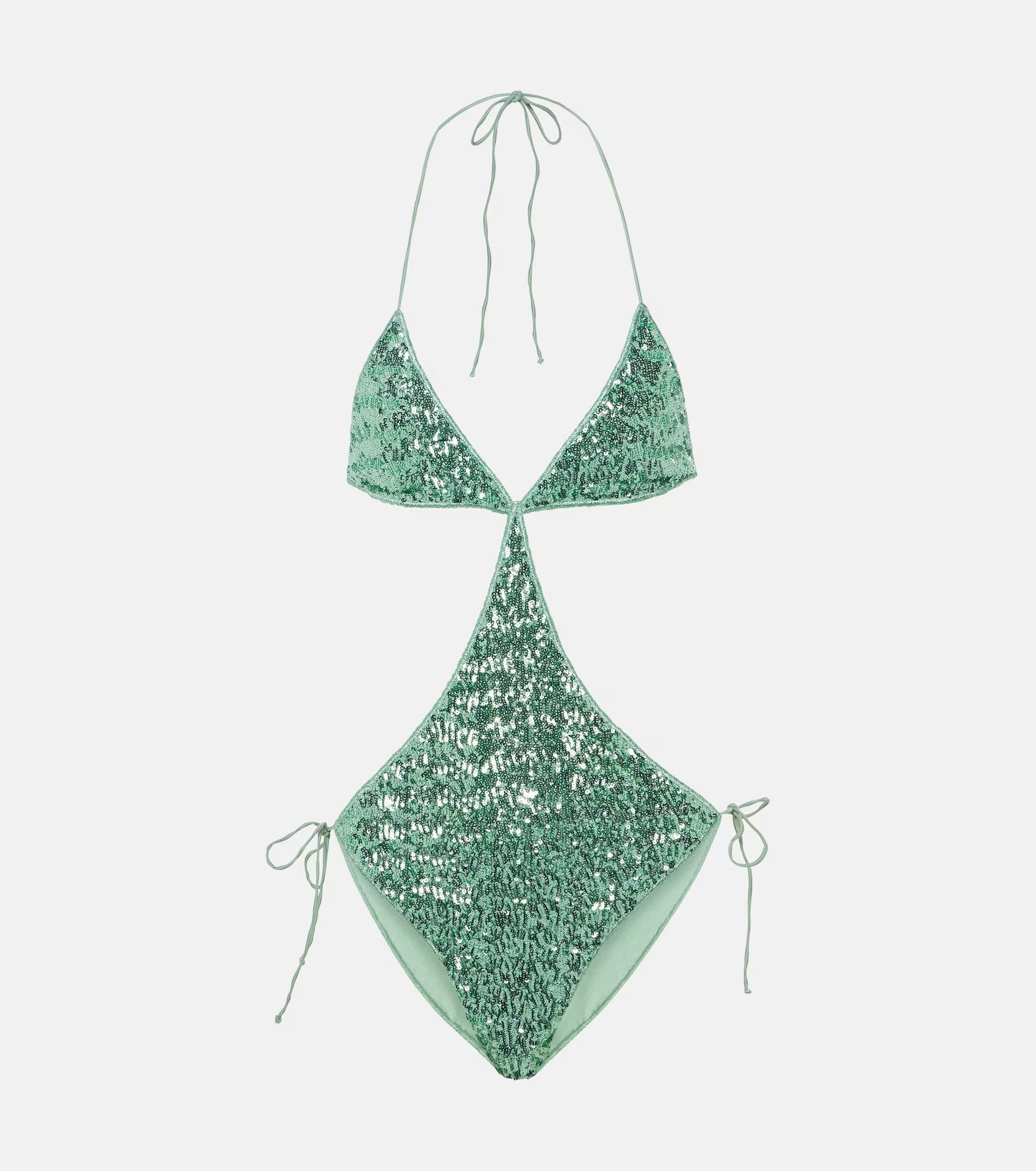 Oséree Pailettes Cutout Swimsuit
