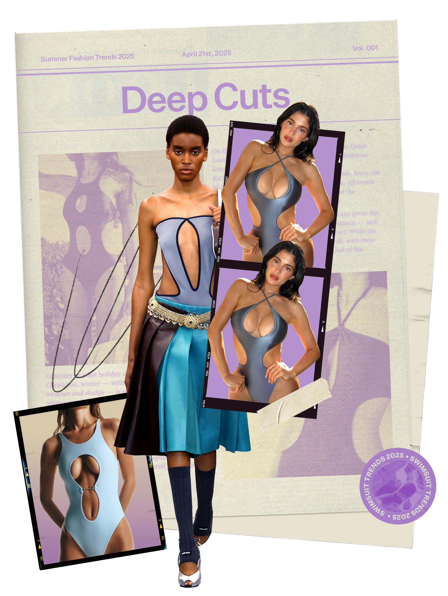 Summer 2025 Swimsuit Trend: Kylie Jenner in a cutout bathing suit.