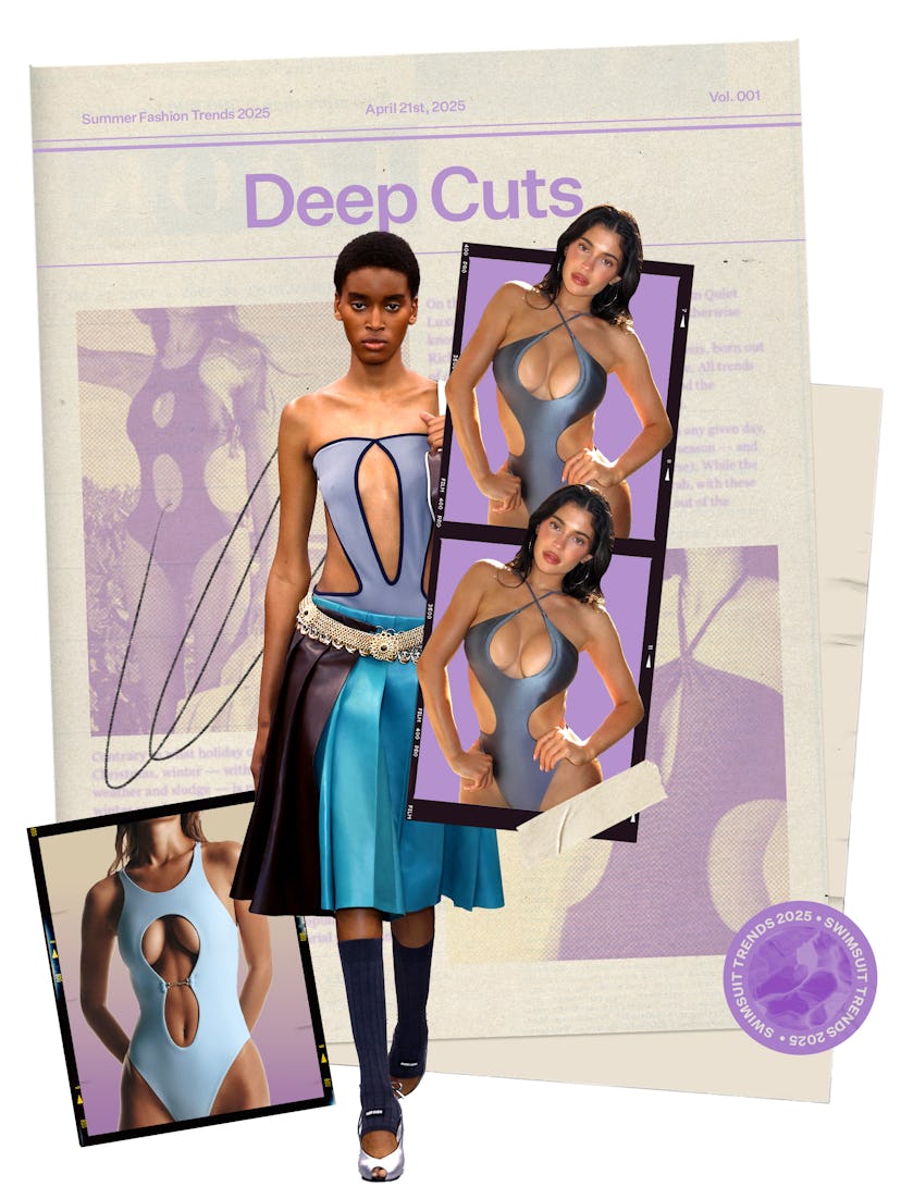 Summer 2025 Swimsuit Trend: Kylie Jenner in a cutout bathing suit.