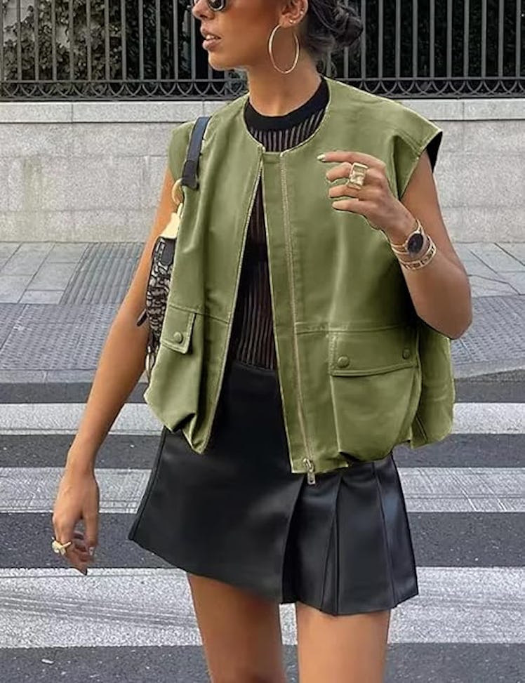 Yimoon Zip-Up Cargo Vest