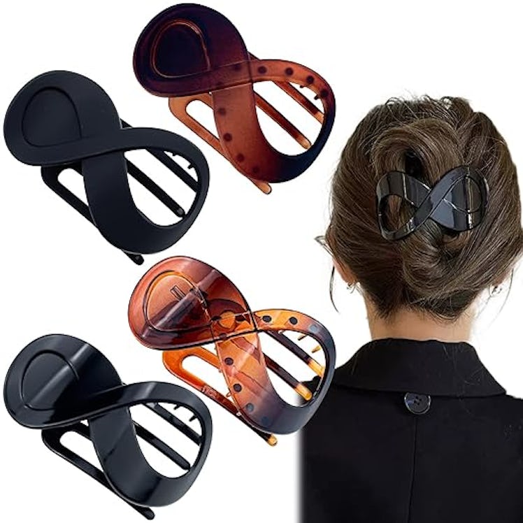 Aswewamt French Flat Hair Clips (4-Pack)