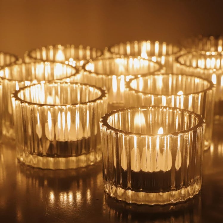 VOHO Clear Tealight Candle Holders (12-Pieces)