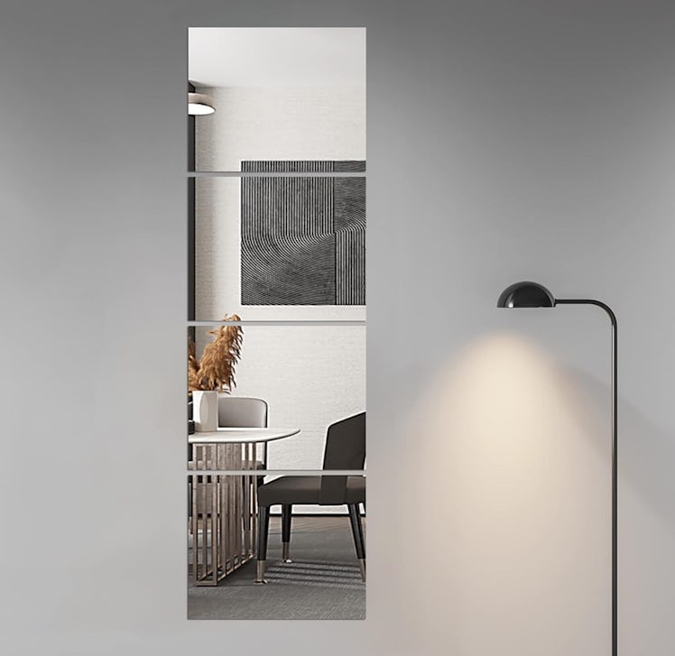 Delma Glass Full Length Wall Mirror Tiles (4-Pieces)