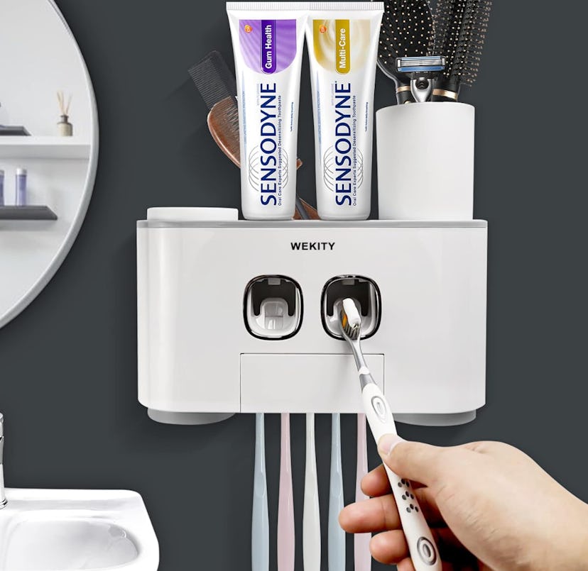WEKITY Wall Mounted Toothbrush Holder 