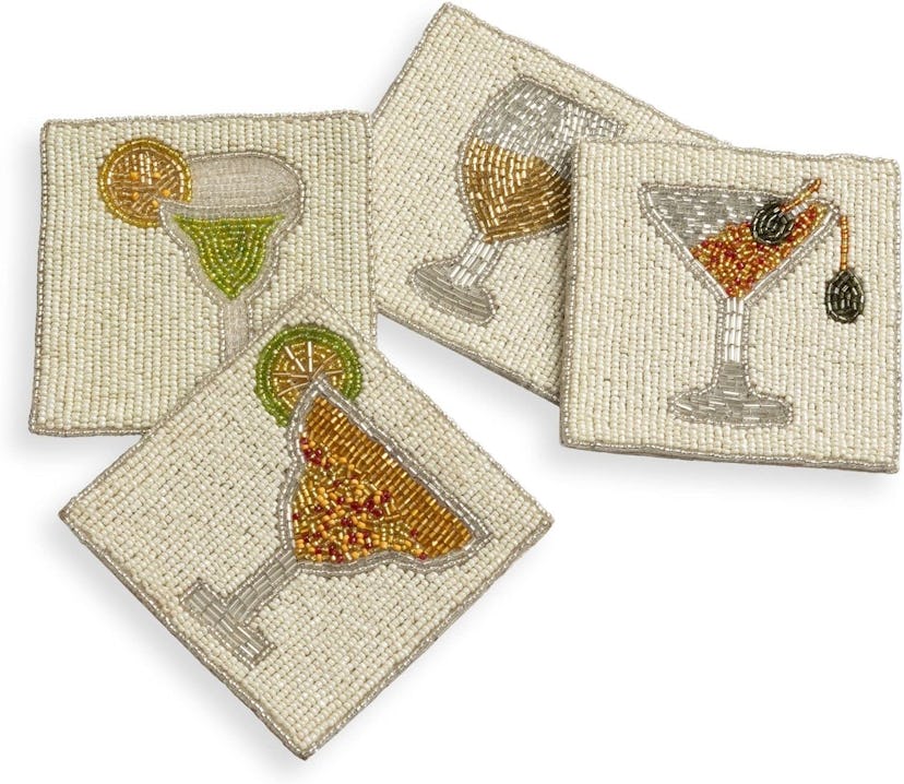 Folkulture Beaded Coaster Set (4-Pieces)