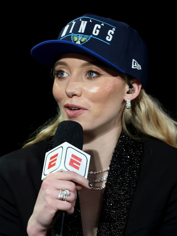 Paige Bueckers in a Louis Vuitton suit.