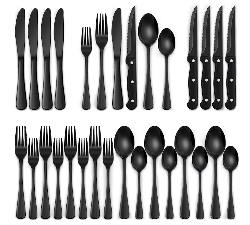 EWFEN Black Silverware Set (24-Pieces)