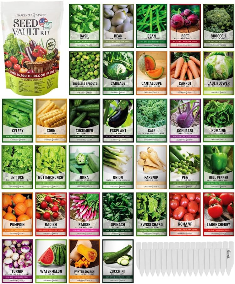  Gardeners Basics Survival Vegetable Seeds (35 Pieces)