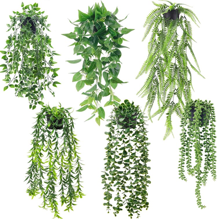 Der Rose Hanging Fake Plants (6-Pieces)