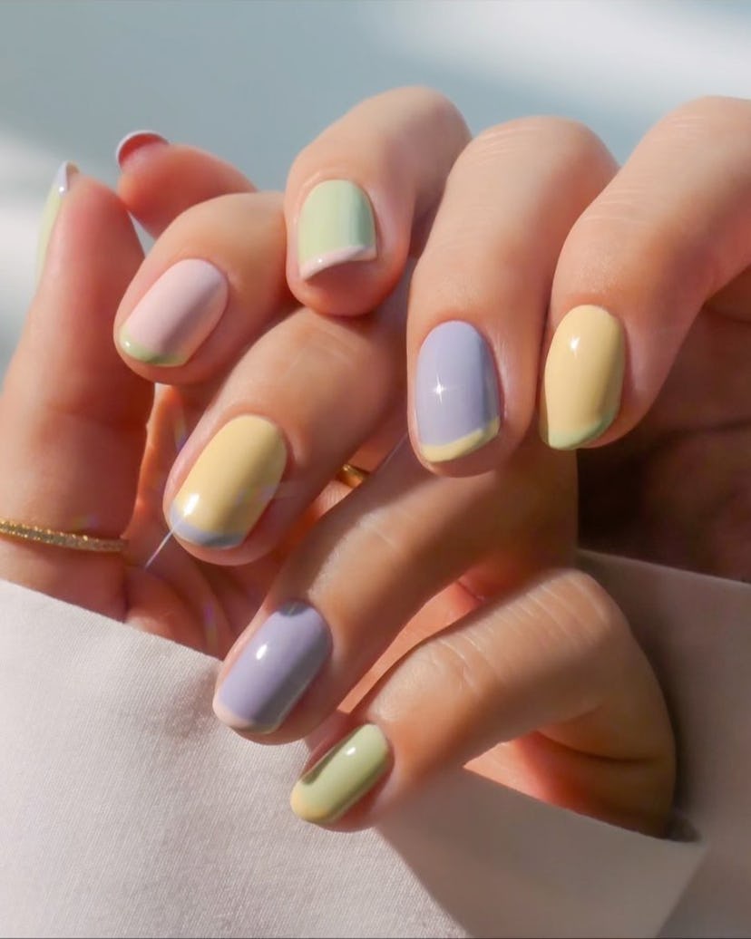 french tip mint green