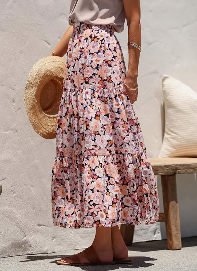 Happy Sailed Floral High Waist Skirt