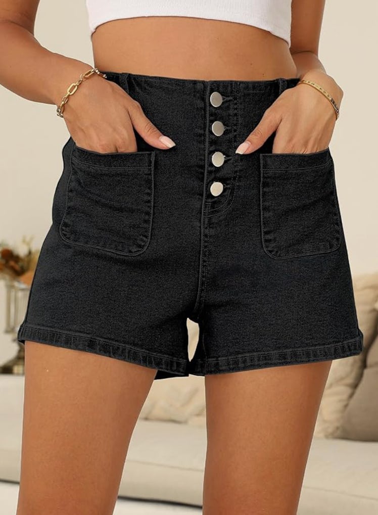 Sidefeel Button Jean Shorts