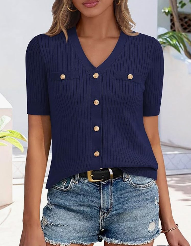 Zenlonr Ribbed Knit Top