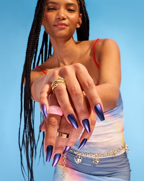 Purple Metallic Nails Sally Hansen