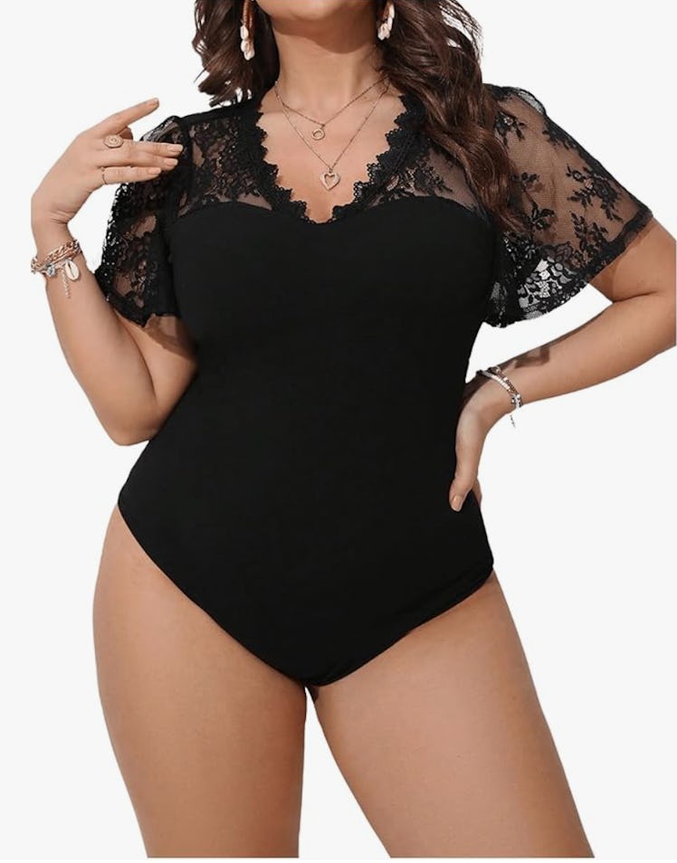 SHENHE Lace Blouse Bodysuit
