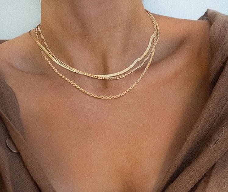 FreeKiss Herringbone Layered Necklace