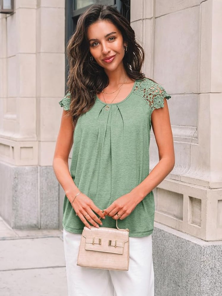 AUTOMET Lace Sleeve Blouse