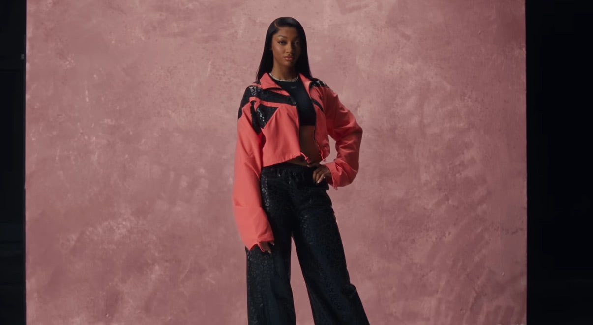 Angel Reese stars in a Reebok campaign.