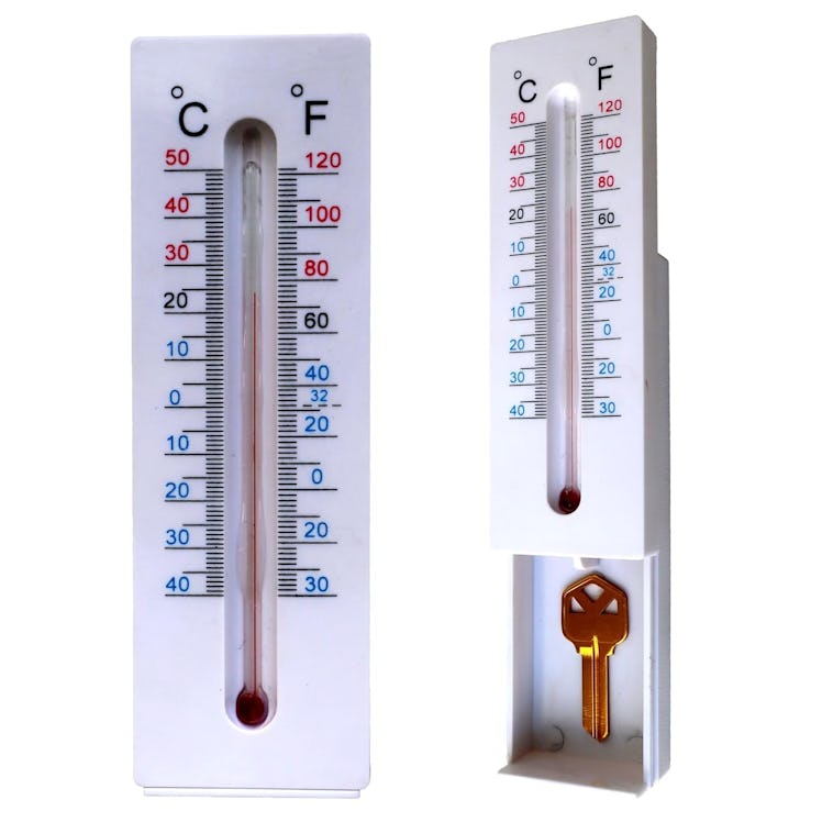 Hualayou Hide-A-Key Outdoor Thermometer Decorative Key Hider