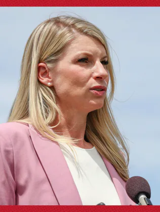 Side by side images of Rep. Anna Paulina Luna (R, FL) and Rep. Brittany Pettersen (D, CO)