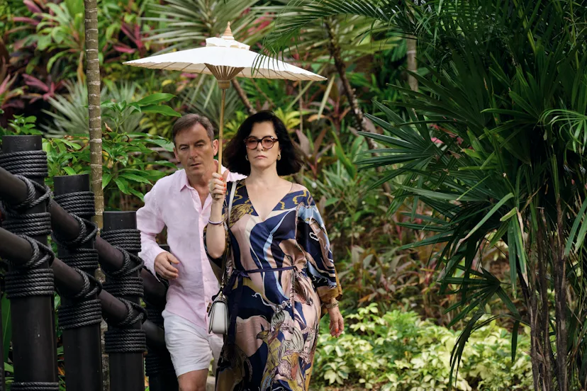 portia white lotus crochet dress Portia couldn't make the Met Gala because she was staying at the White Lotus in Kauai. Dress backstory: There was the cutest crochet set that I wanted from Beach Riot, but