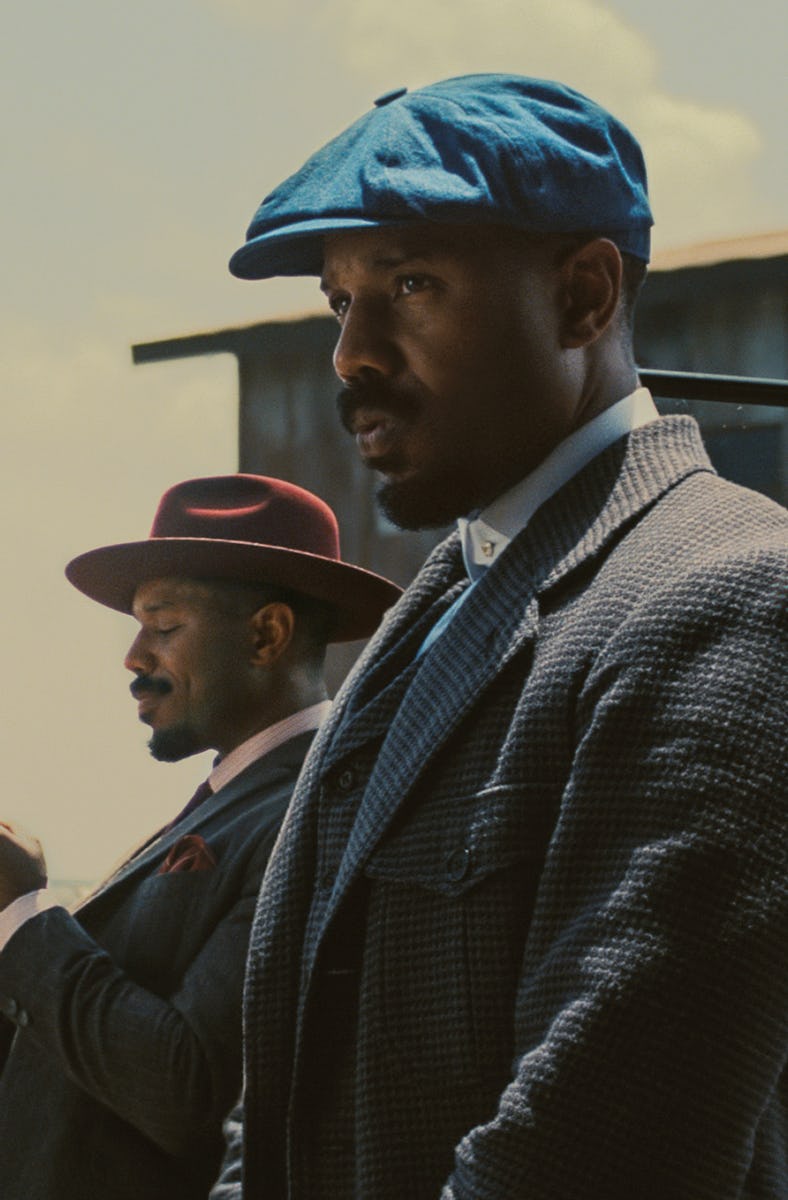 Michael B. Jordan as the SmokeStack twins in Sinners