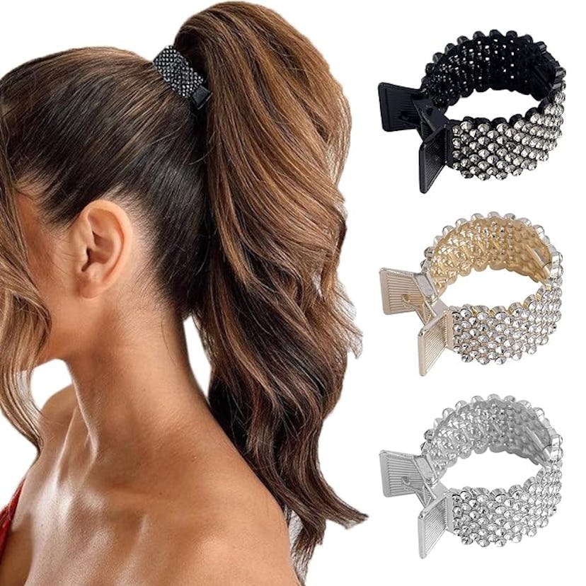 FRDTLUTHW Rhinestone Shark Hair Clips (3-Pack)