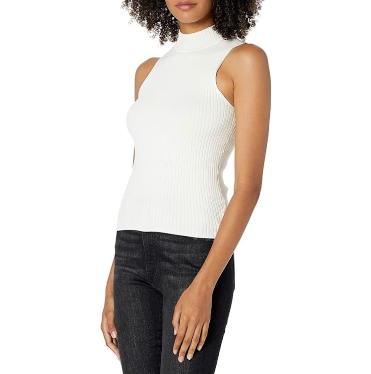 The Drop Karolina Sleeveless Mock-Neck Sweater