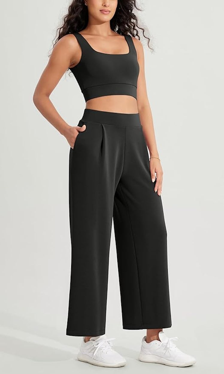 ODODOS Modal Soft Wide Leg Cropped Pants