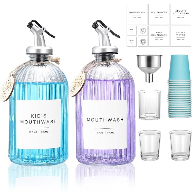 LANDNEOO Glass Mouthwash Dispenser (2-Pack)