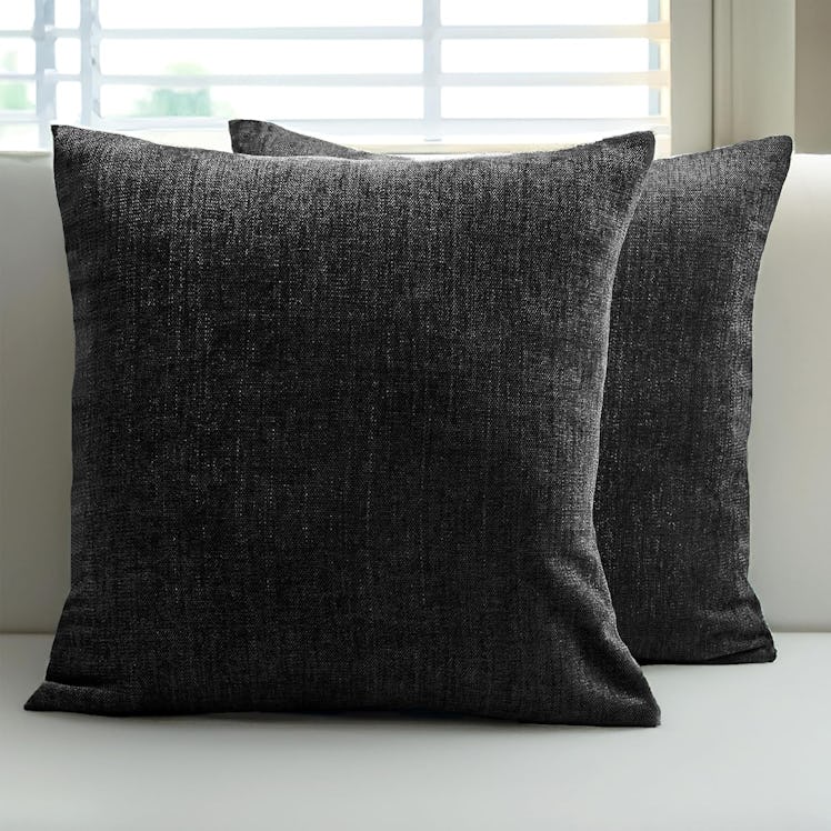 Encasa Thick Chenille Throw Pillow Covers (2-Pack)