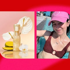 Kopari’s Golden Sunglaze Sheer Body Mist Sunscreen gives you an instsant glow.