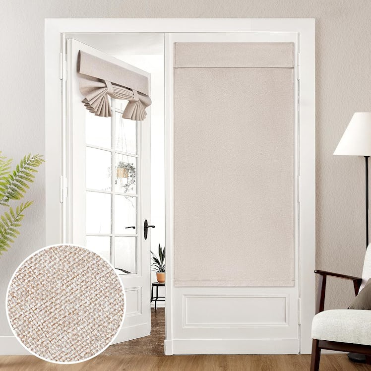 HOMEIDEAS Linen Door Curtains