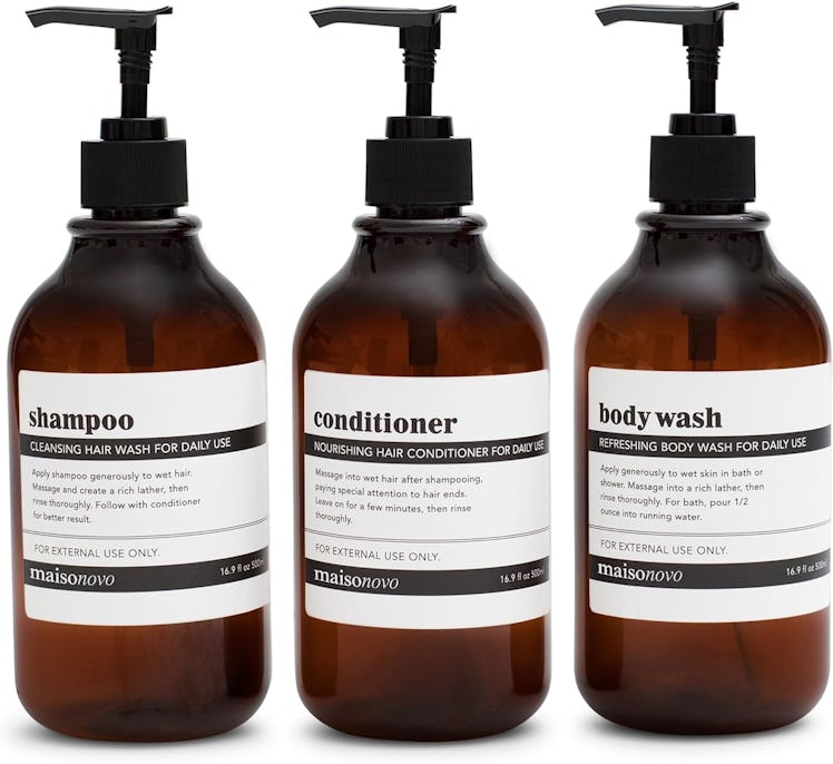 MaisoNovo Refillable Shampoo and Conditioner Bottles (3-Pieces)