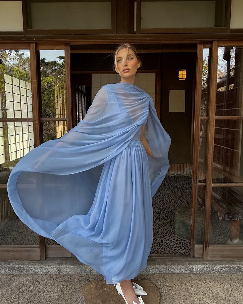 Elsa Hosk wears a red rosette beret.