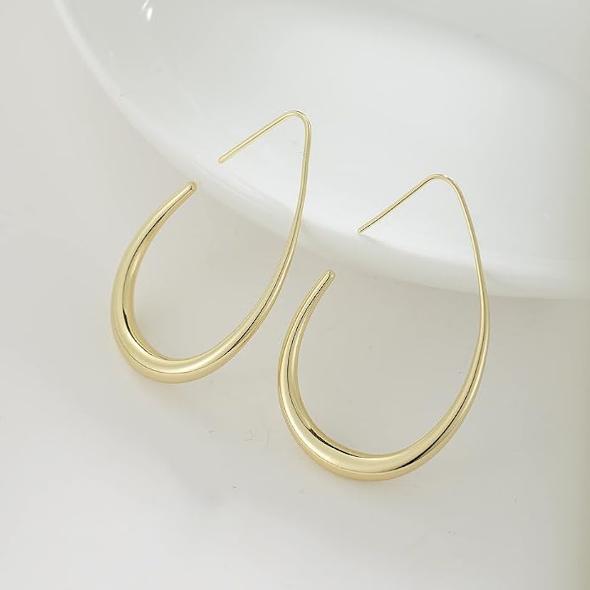gelanmeng Teardrop Hoop Earrings