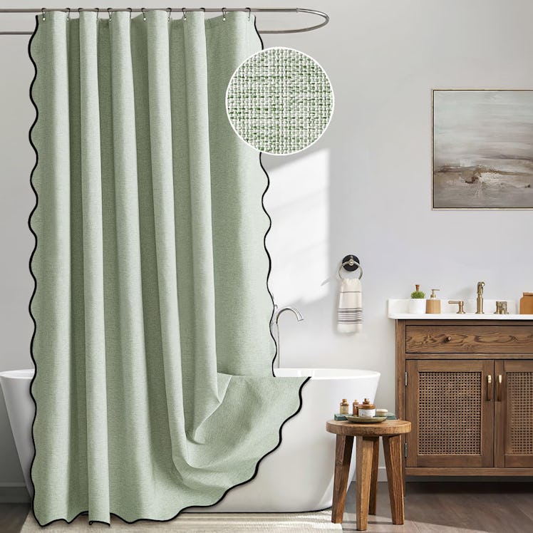 MIULEE Scalloped Shower Curtain