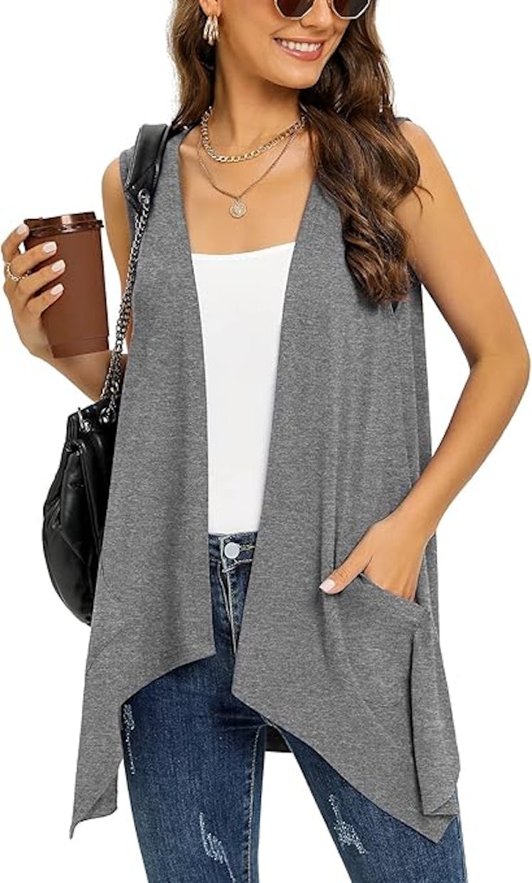 Veryoung Lightweight Flowy Sleeveless Cardigan